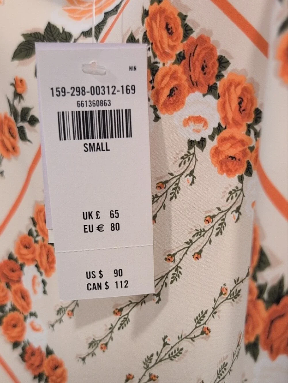 Abercrombie & Fitch Cream Maxi Slip Dress with Orange Floral Bandana Print